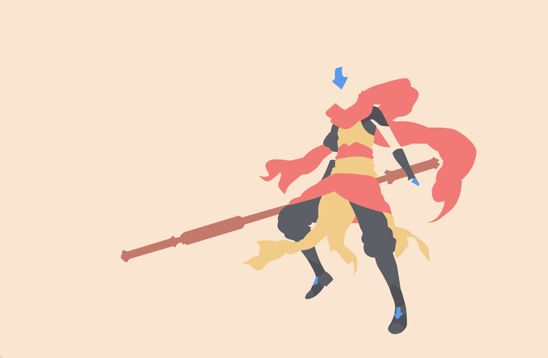 Character with Long Spear