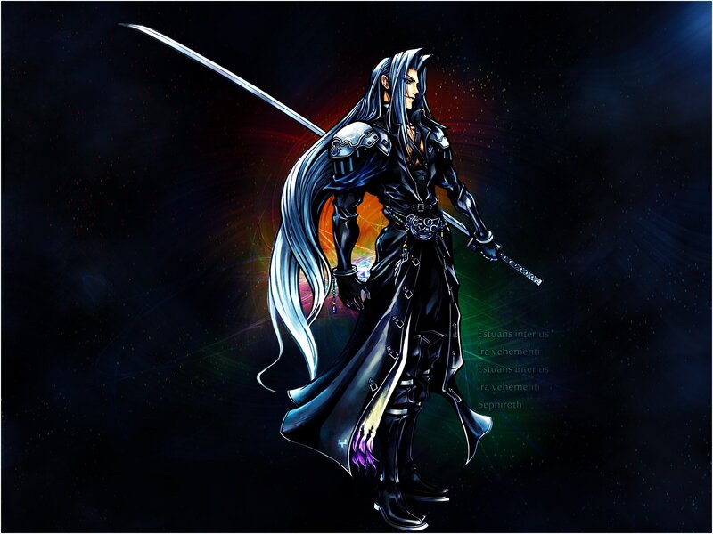 Character with Long White Hair — Black, Dramatic, Night