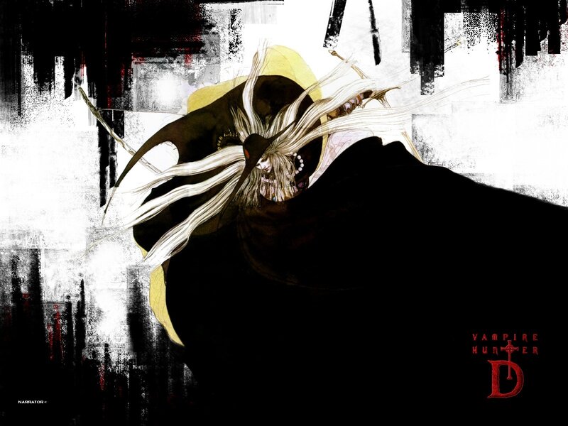 Character with Long White Hair — Black