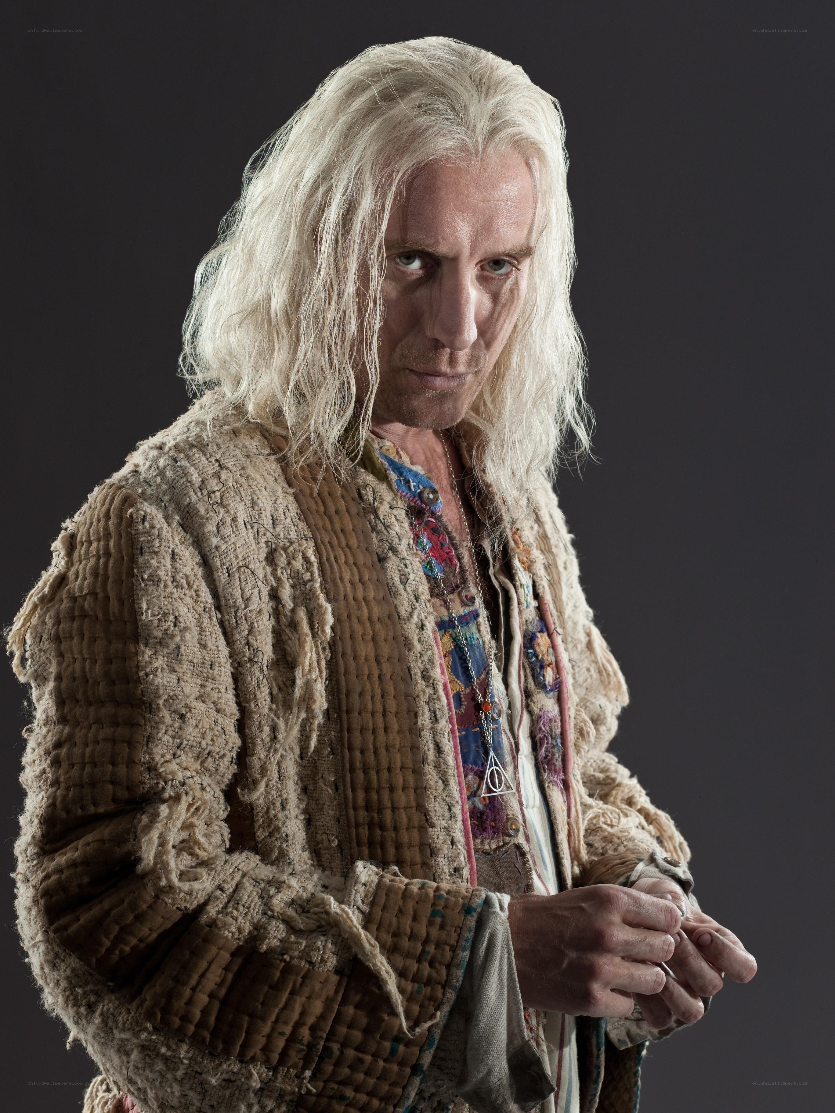 Character with long white hair