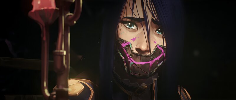 Character with Mask and Weapon — Black