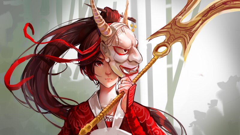 Character with Mask and Weapon