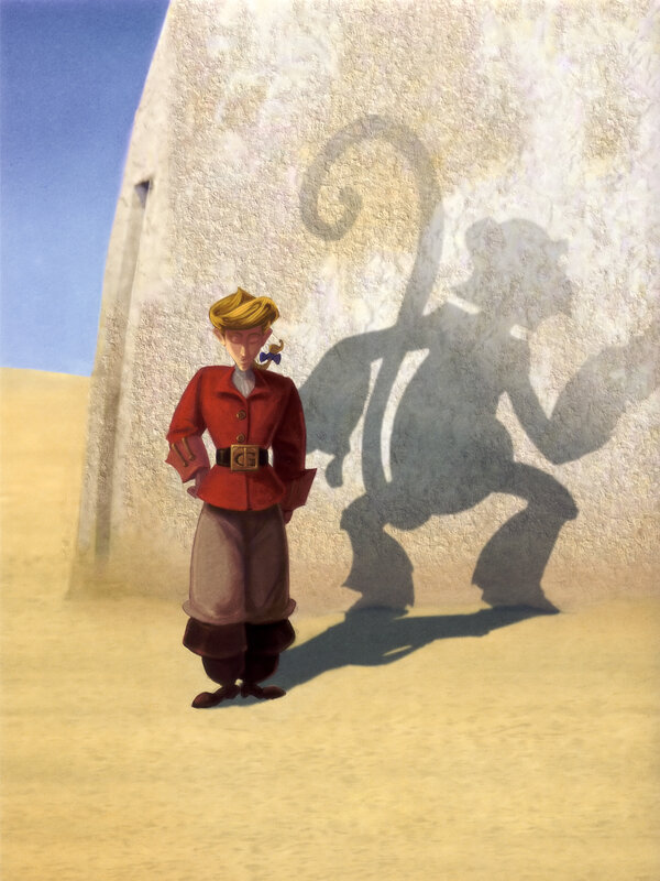 character with monkey shadow