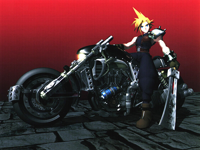 Character with Motorcycle — Red