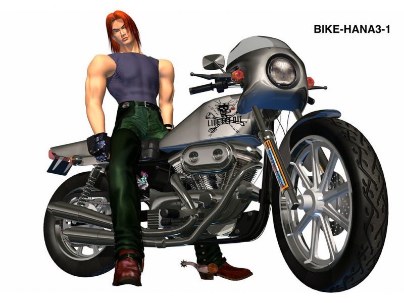 Character with motorcycle