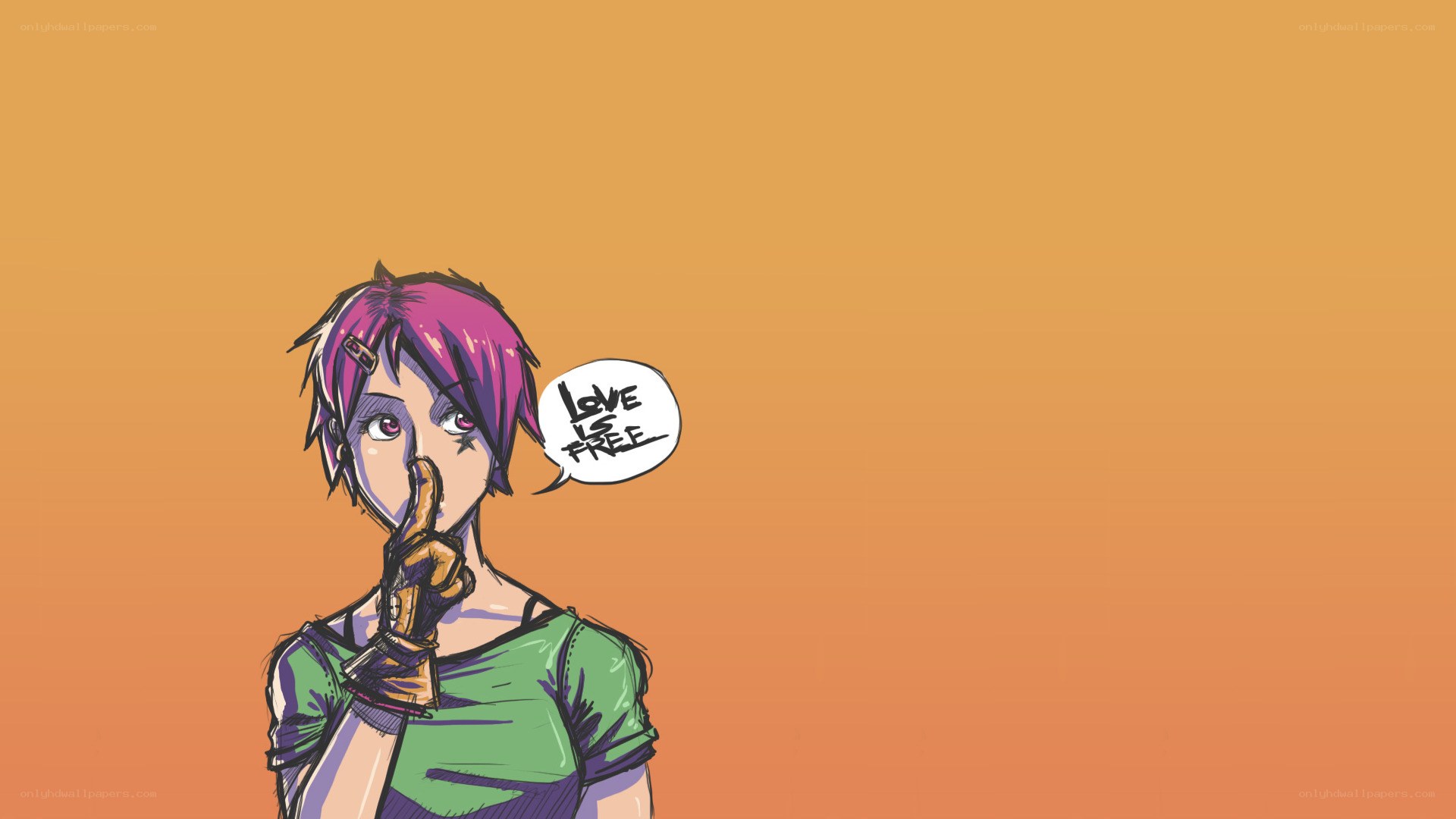 character with pink hair