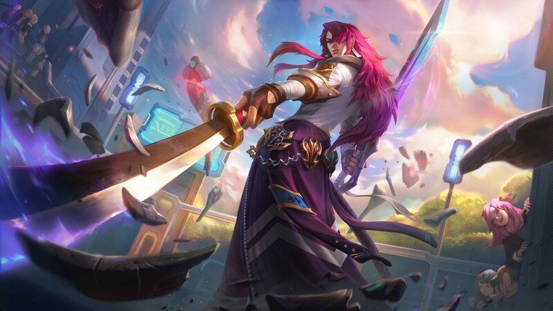Character with Pink Hair and Sword