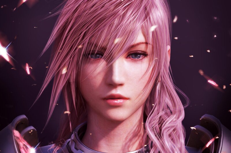 Character with Pink Hair — Dramatic, 3d Render, Armor