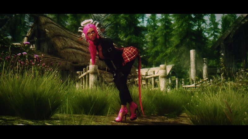 Character with Pink Hair — Green, Serene