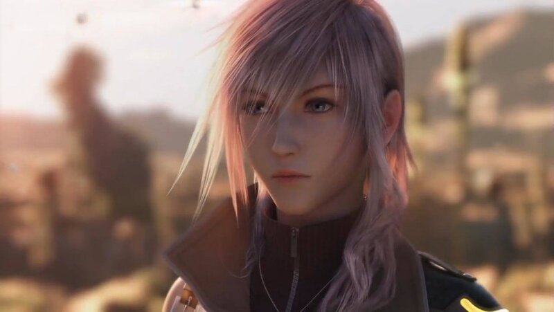 Character with Pink Hair — Serious, Sunset