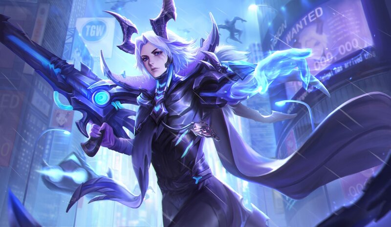 Character with Purple Armor — Dramatic