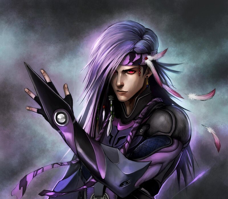 Character with Purple Hair — Dramatic, Digital Art