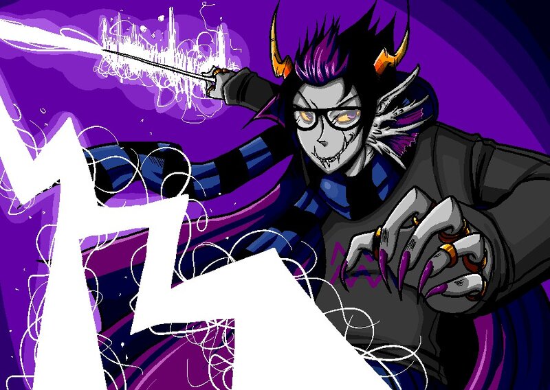 Character with Purple Hair — Dramatic