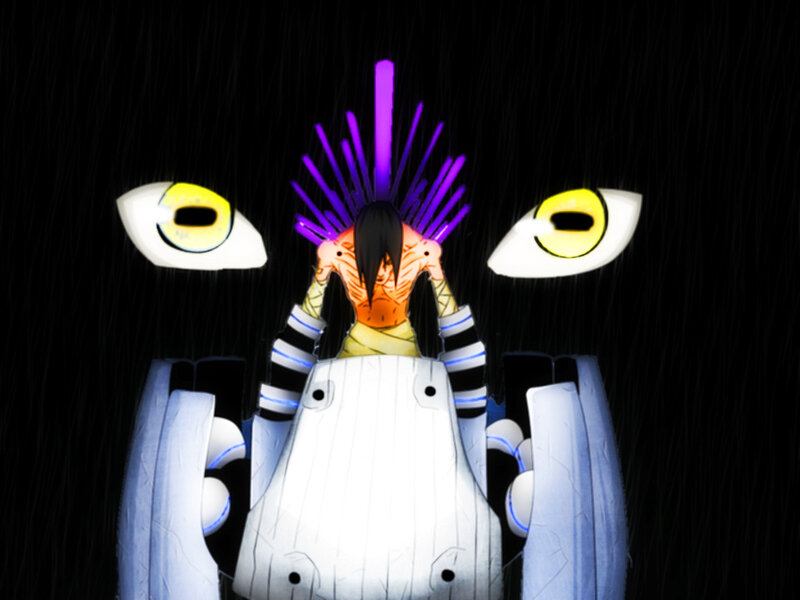 Character with Purple Spikes