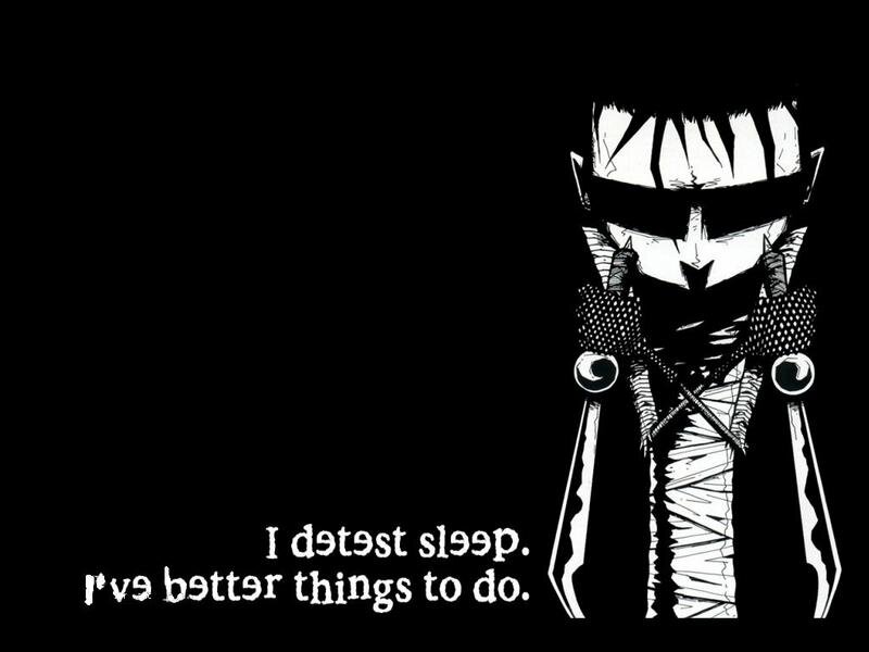 character with quote about sleep