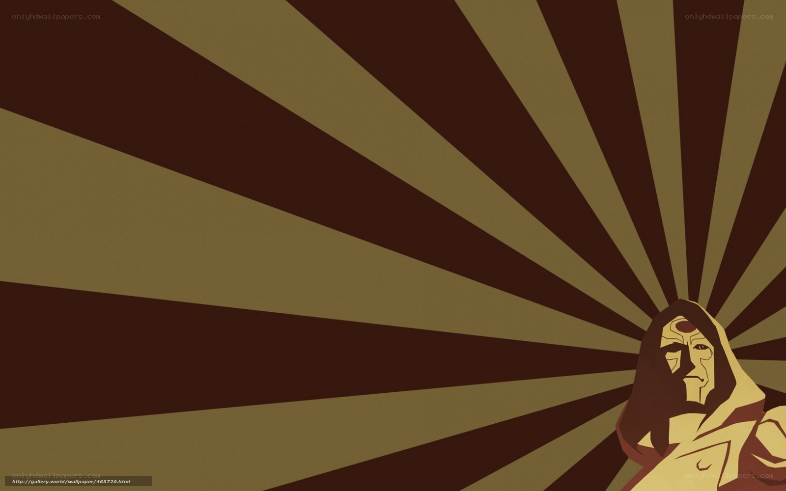 character with radiant background