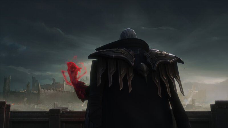Character with Red Energy — Black