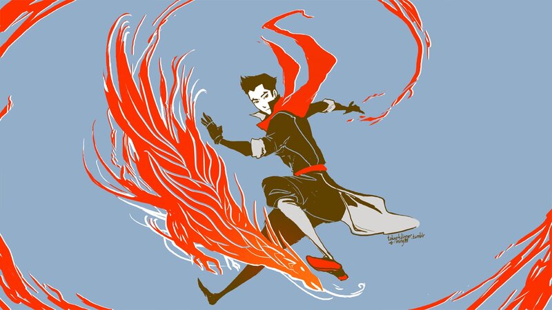Character with Red Energy — Dynamic