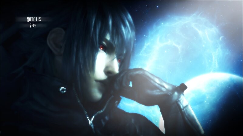 Character with Red Eyes — Blue, Dramatic, Night