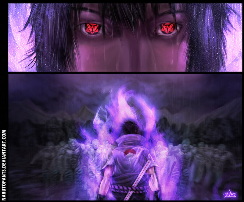 Character with Red Eyes — Purple, Dramatic, Night