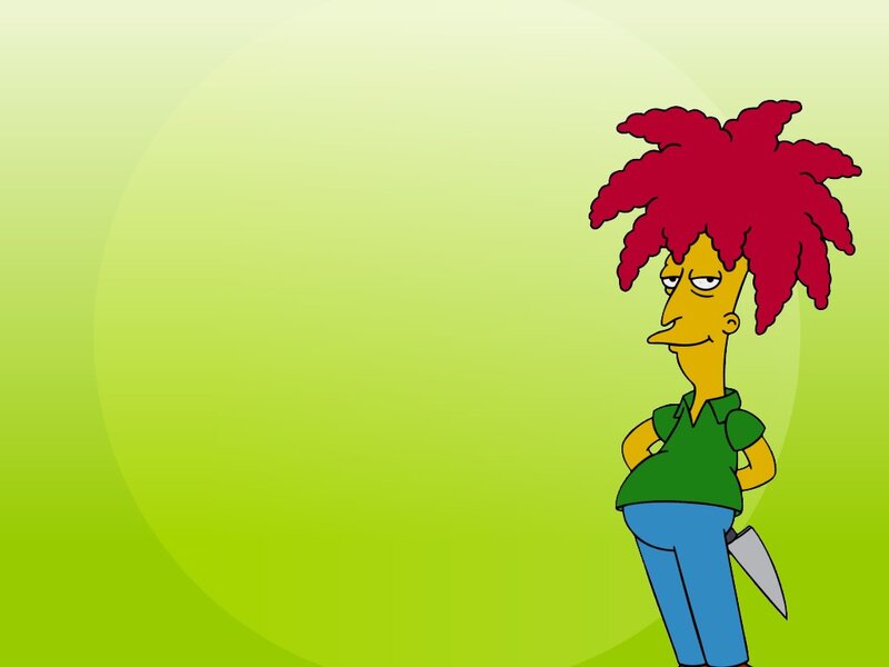 Character with red hair and knife