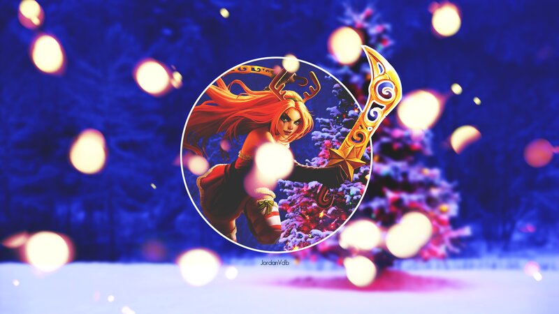 Character with Red Hair — Blue, Festive