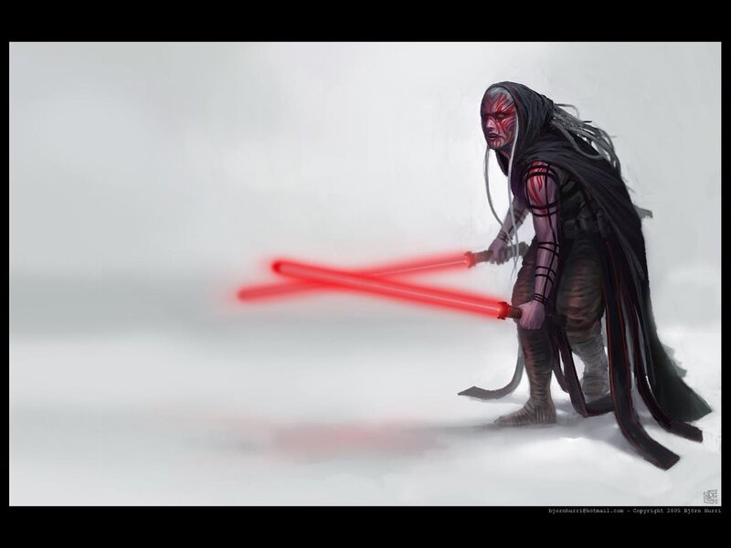 Character with Red Lightsabers