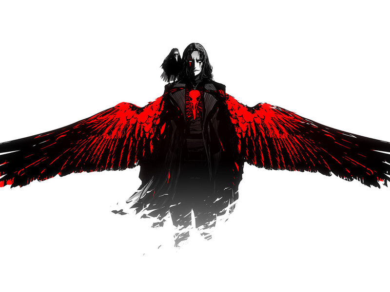 Character with Red Wings — Black