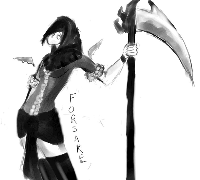 Character with scythe
