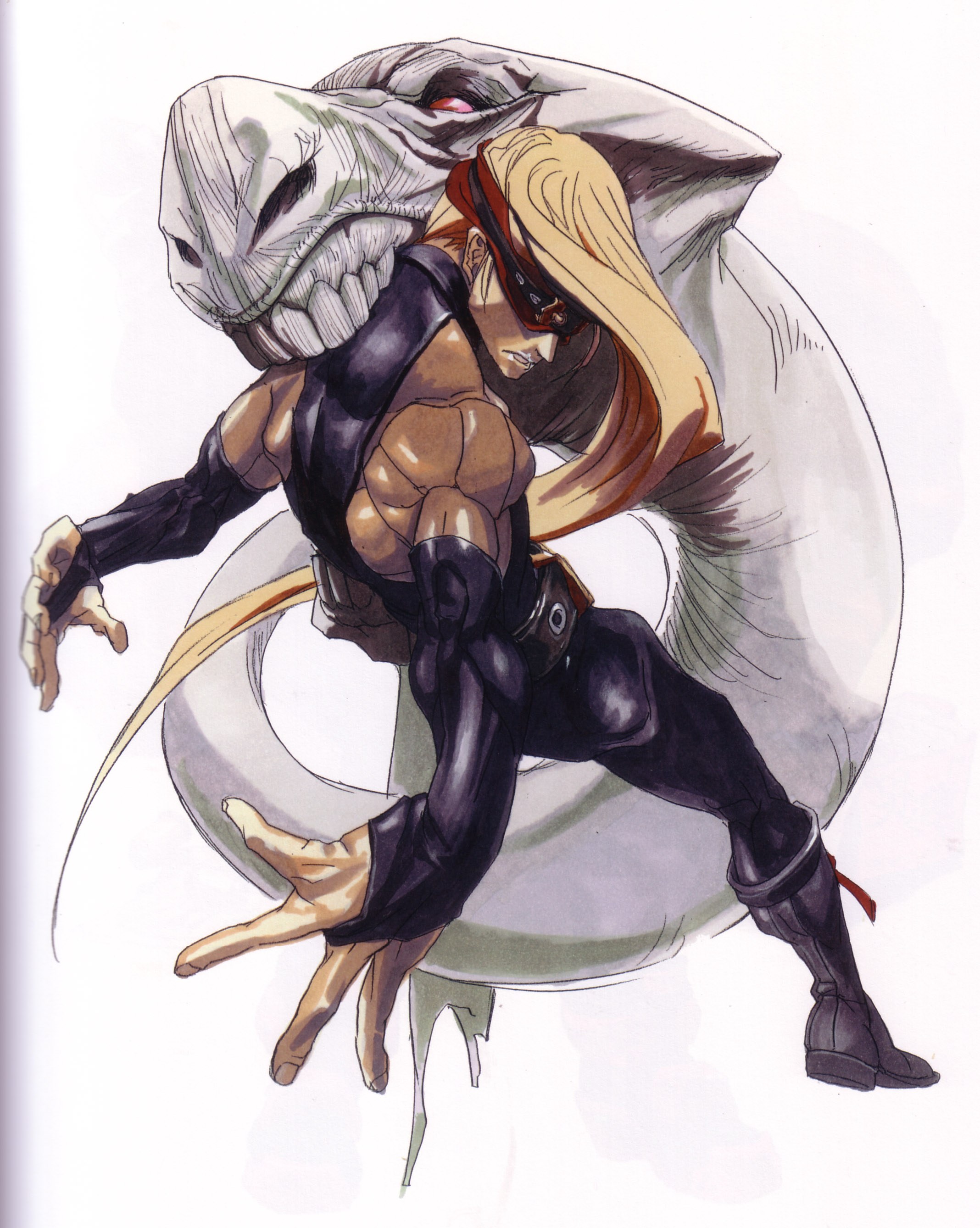 character with serpent companion