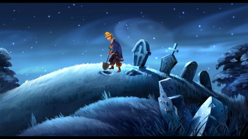 Character with Shovel in Graveyard