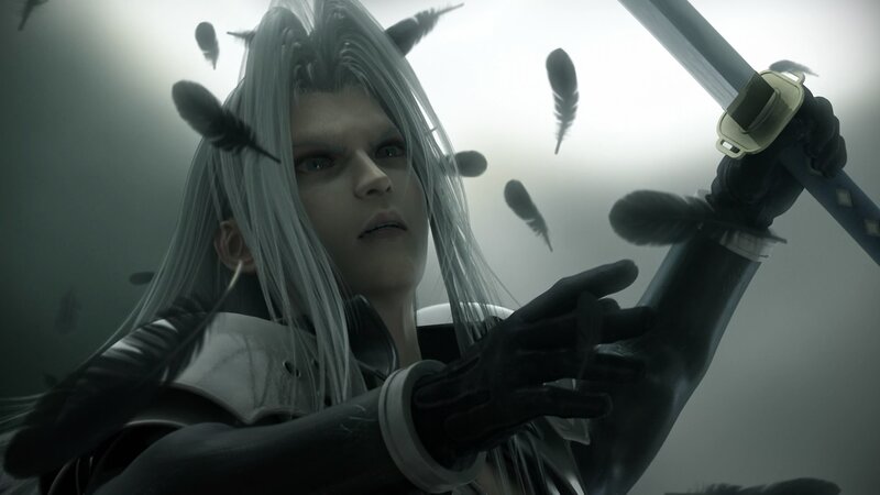 Character with silver hair and sword