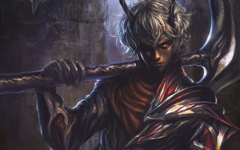 Character with Silver Hair — Black, Dramatic
