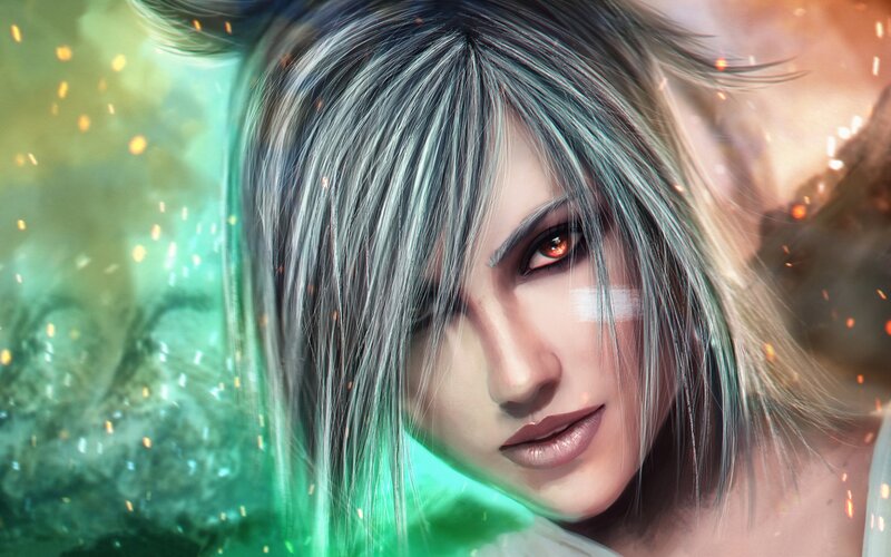 Character with Silver Hair — Dramatic