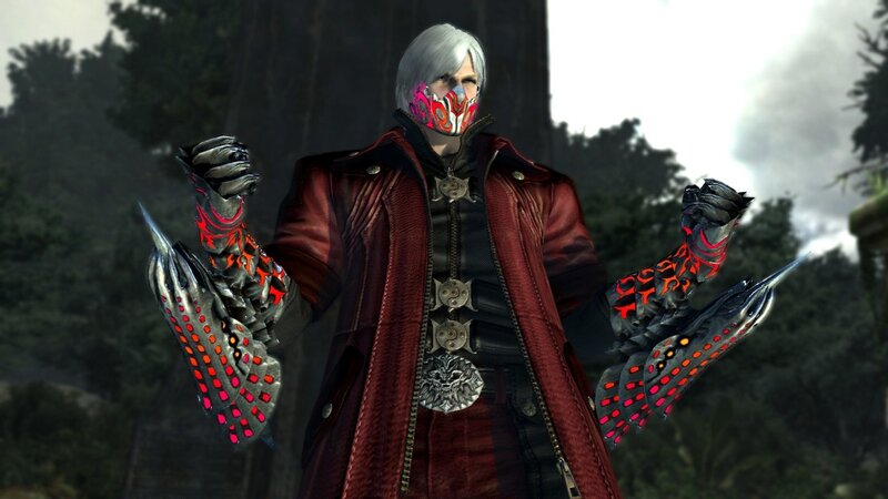 Character with Silver Hair — Red