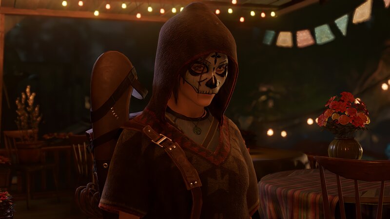 Character with Skull Makeup — Brown, Dark