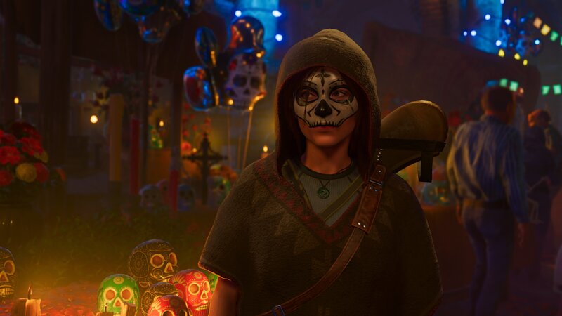 Character with Skull Makeup — Brown, Festive