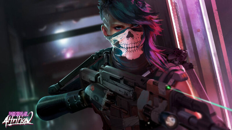 Character with Skull Mask — Black, Dramatic, Night