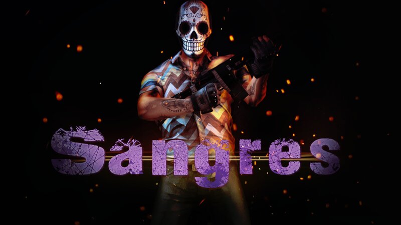 Character with Skull Mask — Black, Dramatic