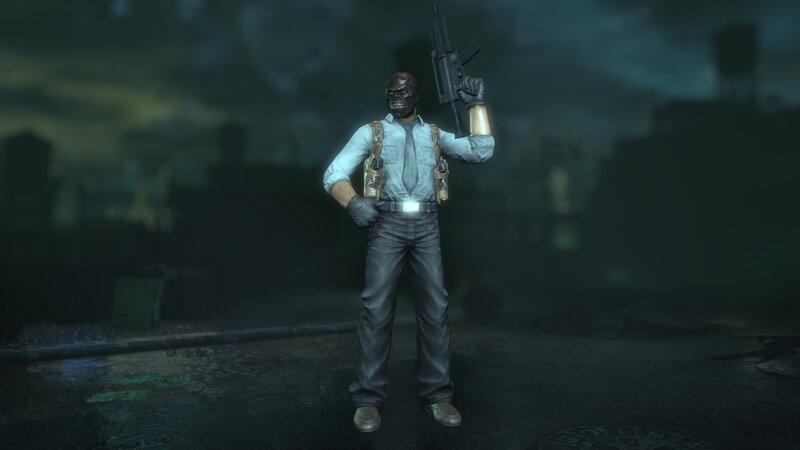 Character with Skull Mask — Gray