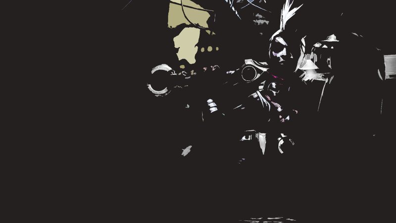 Character with Spiky Hair — Black, Dramatic, Digital Art, Spiky Hair