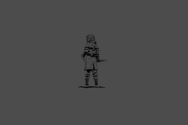 Character with Spiky Hair — Gray, Dramatic