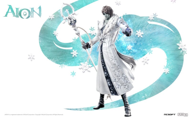 Character with Staff — White