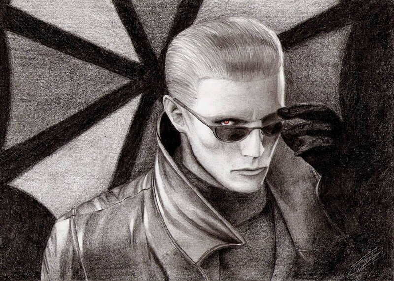 Character with sunglasses and umbrella