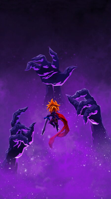 Character with Sword and Cape — Purple
