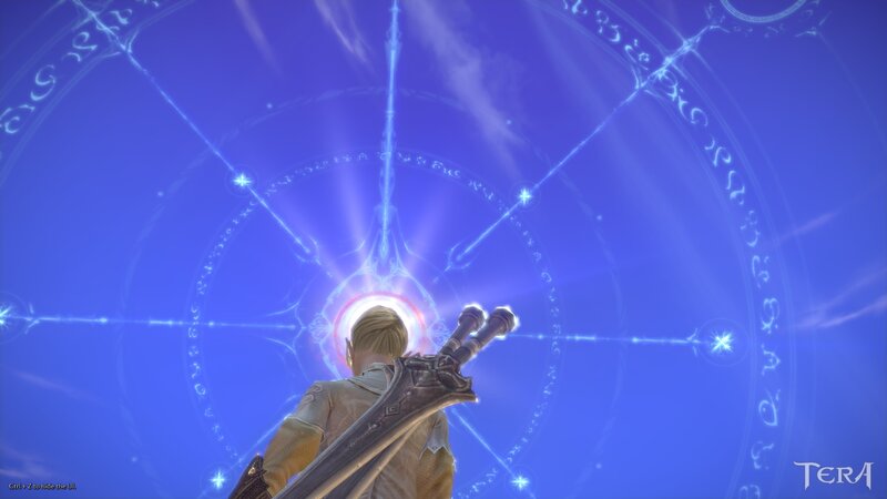 Character with Sword — Blue, Dramatic, 3d Render, Magic Circle