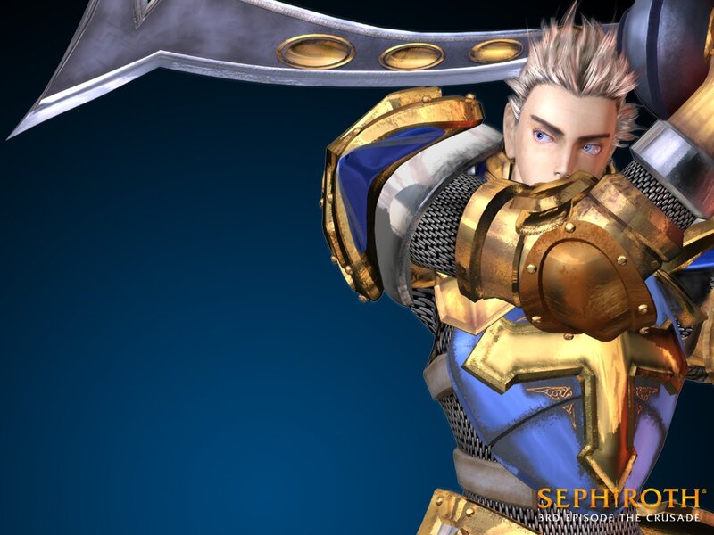 Character with Sword — Blue, Dramatic, 3d Render