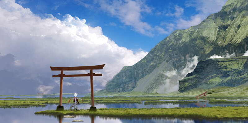 Character with Sword — Green, Serene