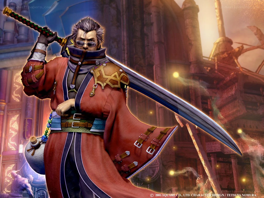 Character with sword in fantasy setting