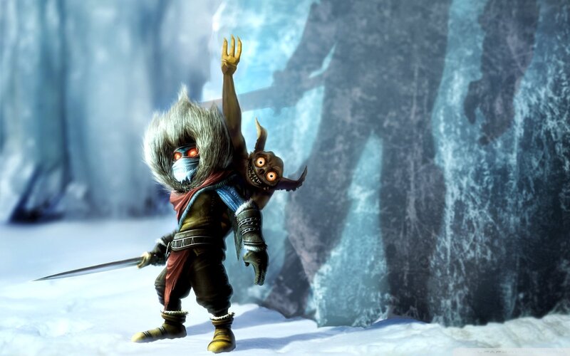 Character with Sword in Snow